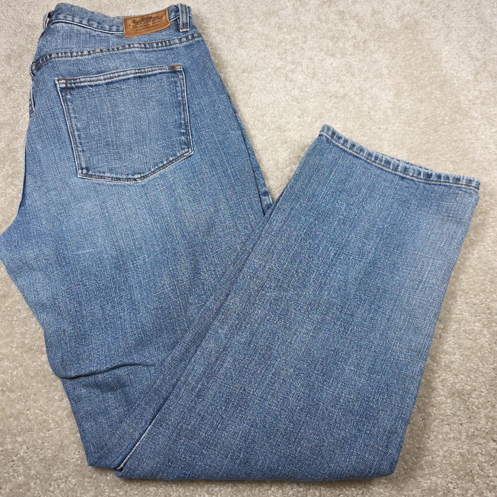 Lauren Jeans‎ Co. Ralph Lauren Straight Jeans Womens 12 Blue Denim Stretch